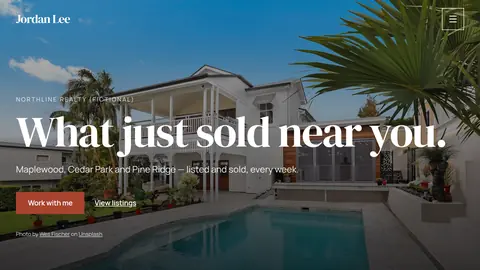 Thumbnail of the Modern North theme: Jordan Lee’s agent website, What just sold near you.